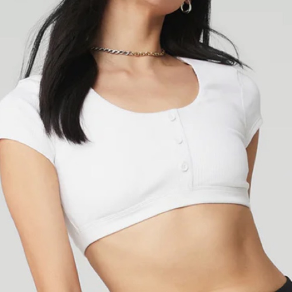 Alo Yoga Blissful Henley Bra Top